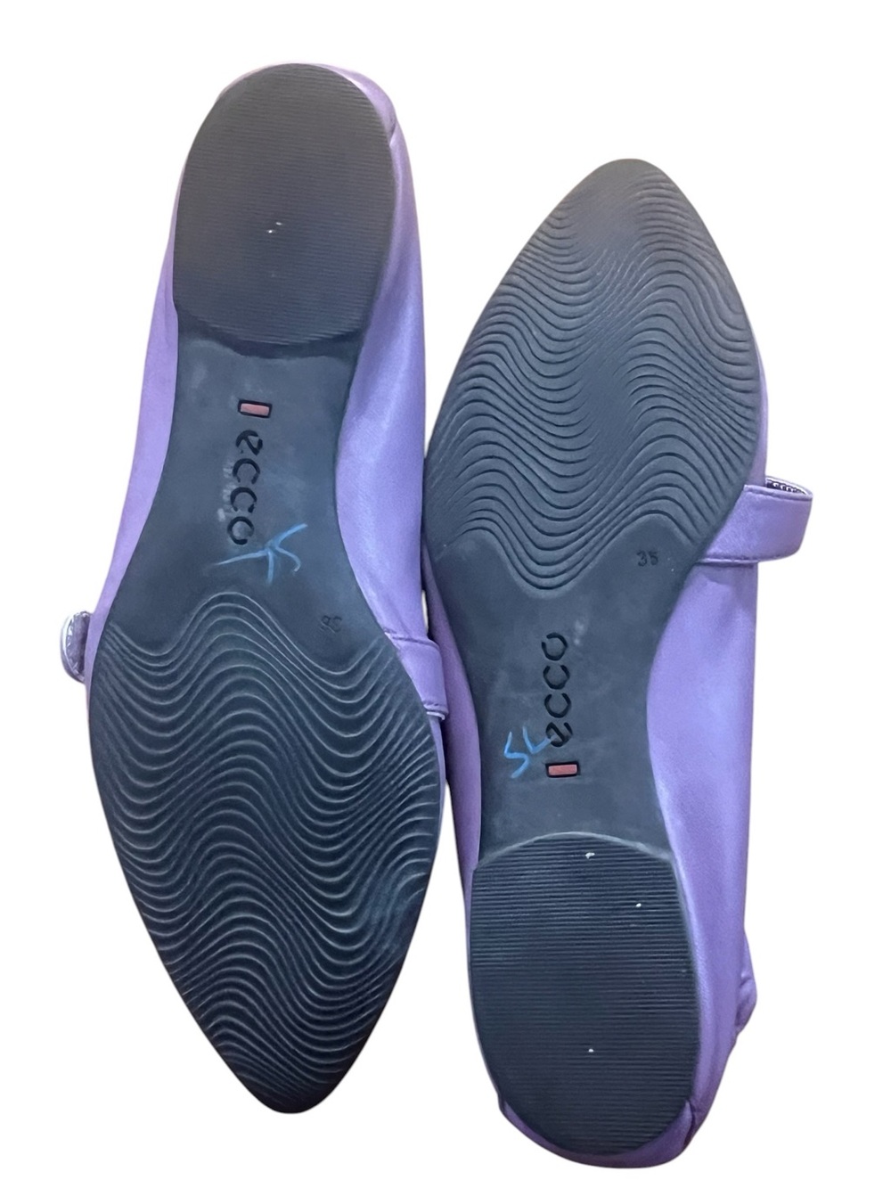 Ecco Mary-Jane pointed leather flats in purple size 36 good condition - Picture 7 of 10